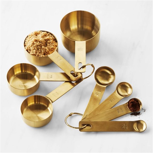 Williams Sonoma Gold Measuring Cups &amp;amp; Spoons
