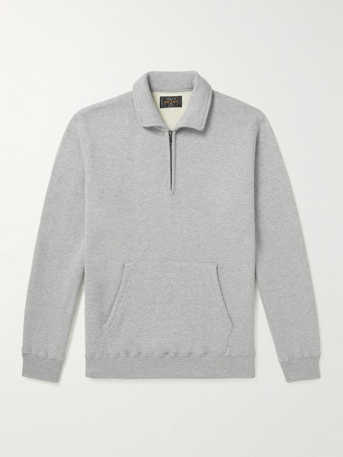 BEAMS PLUS - Slim-Fit Cotton-Jersey Half-Zip Sweatshirt