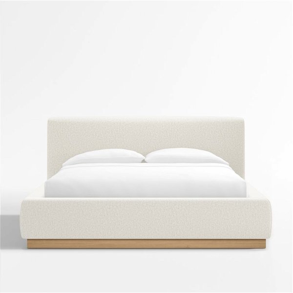 Gather Ivory Upholstered King Bed | Crate and Barrel