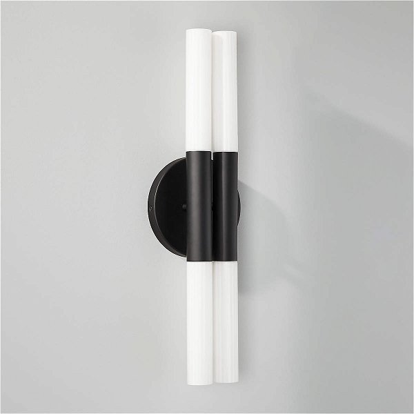 Bella Fluted Black Wall Sconce (Open Larger View)