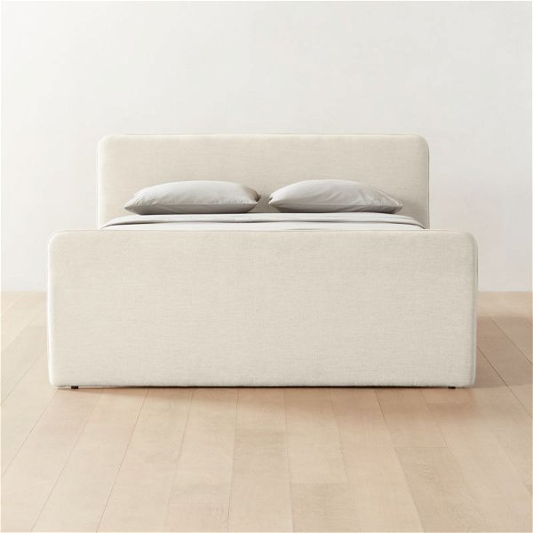 Camerano Modern Eggshell Upholstered Bed | CB2