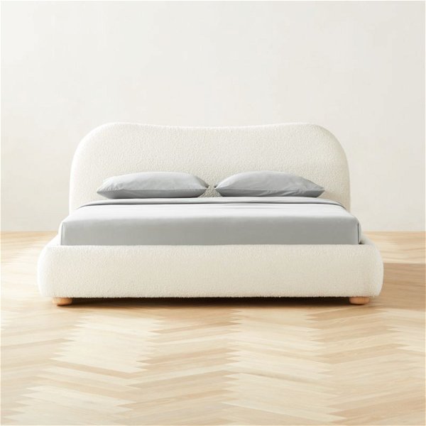 Diana White Upholstered Bed | CB2