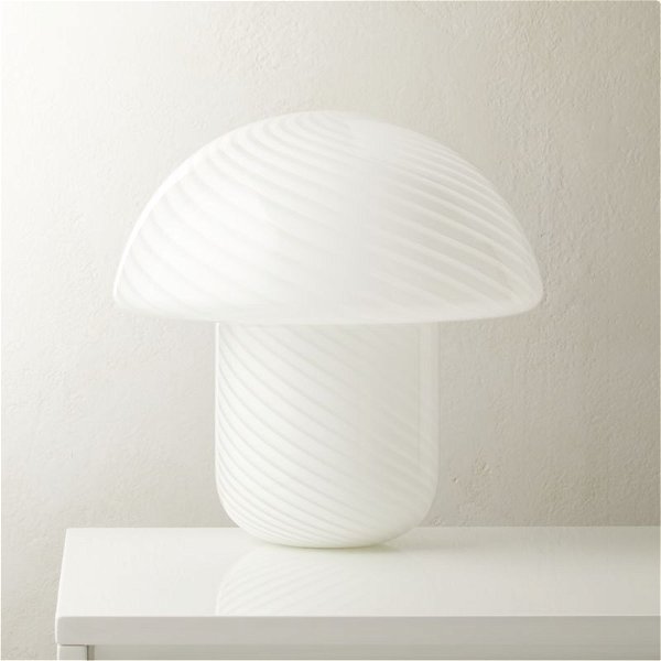 Senza White Glass Table Lamp + Reviews | CB2