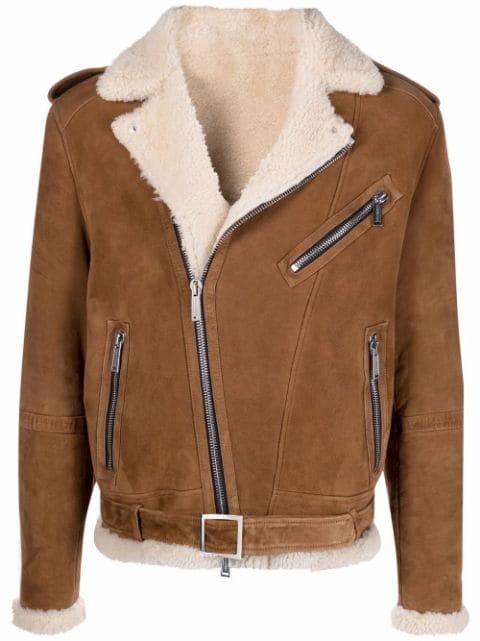 Shop Dsquared2 zip-up leather jacket with Express Delivery - FARFETCH
