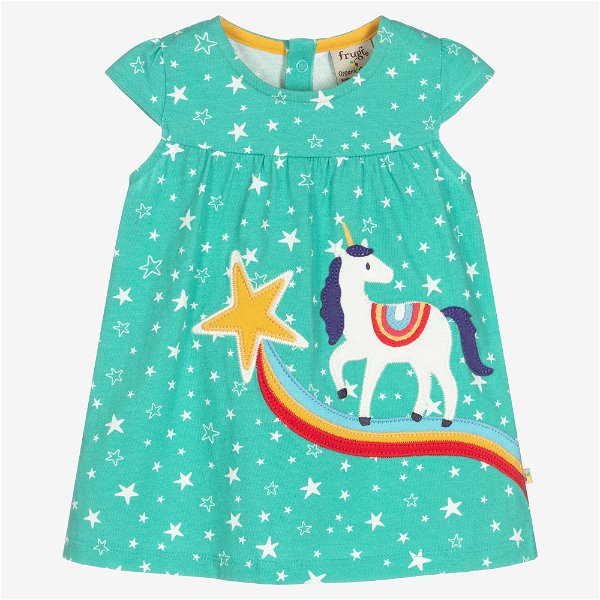 Girls Green Unicorn Dress