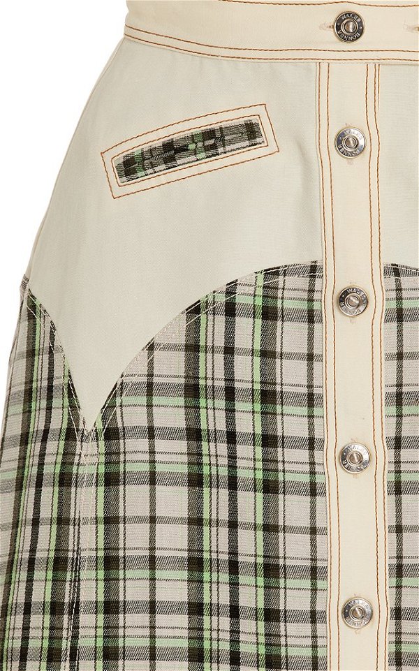 Segou Checked Linen-Cotton Midi Skirt By Wales Bonner | Moda Operandi