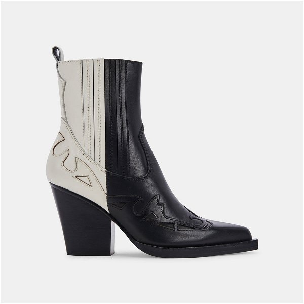 BEAUX BOOTS BLACK WHITE LEATHER