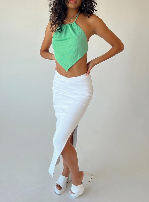 Organic Abigail Midi Skirt White