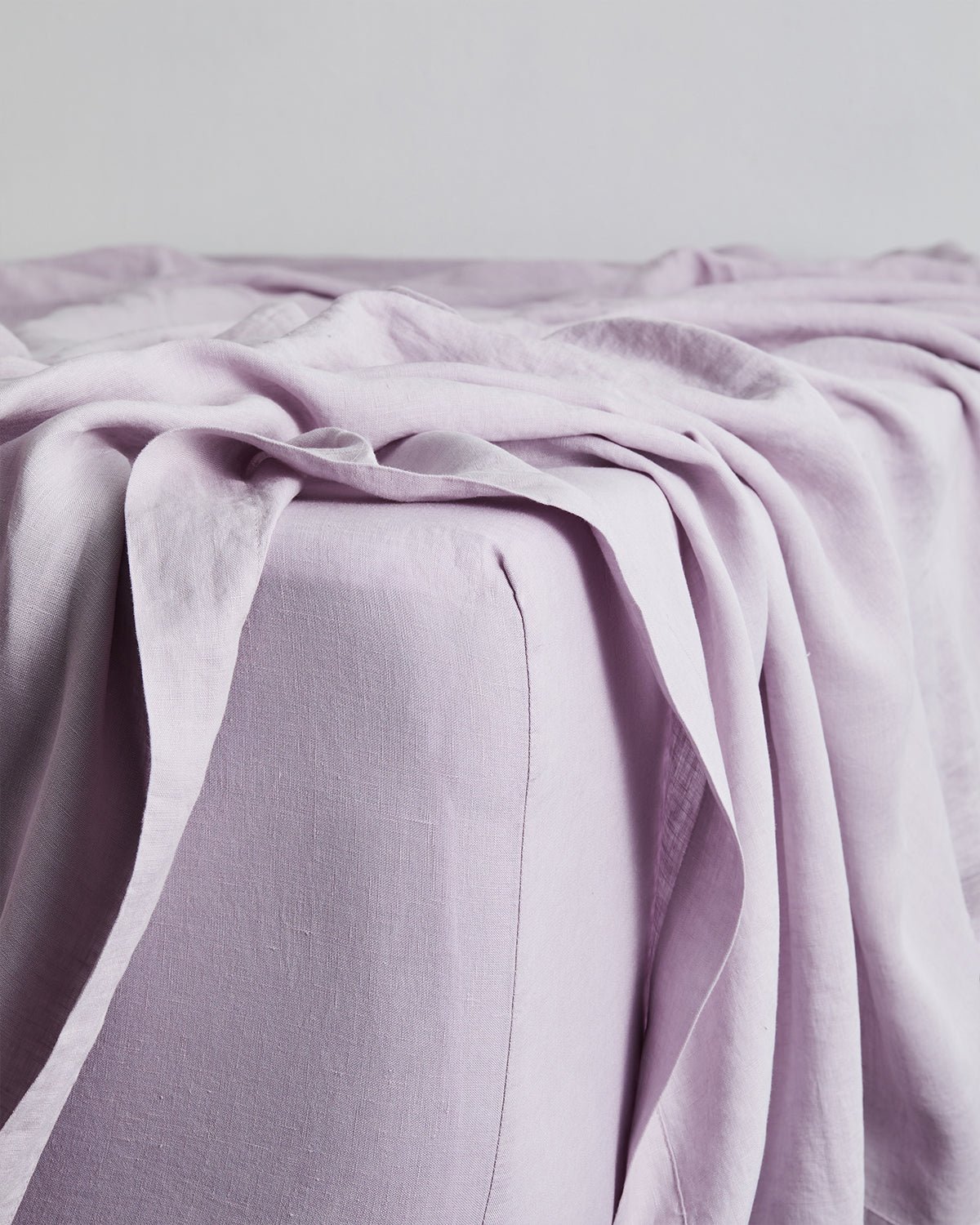 Lilac 100% French Flax Linen Fitted Sheet - Lilac / Full / Fitted Sheet
