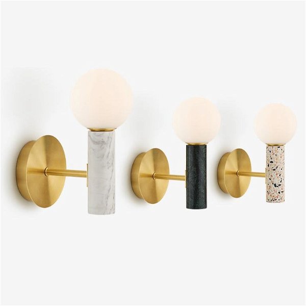 Kupri Brass Marble Wall Light – Mint Bliss Decor