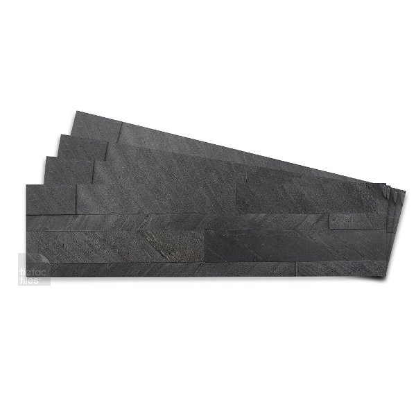 Dark Gray Stone Tile - Natural Stone Peel and Stick Backsplash – Tic Tac Tiles