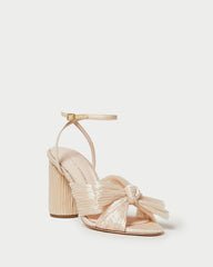 Loeffler Randall | Camellia Almond Pleated Bow Heel I Heeled Sandals I Footwear
