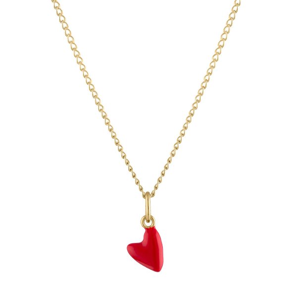 Itty Bitty Red Heart Charm Necklace