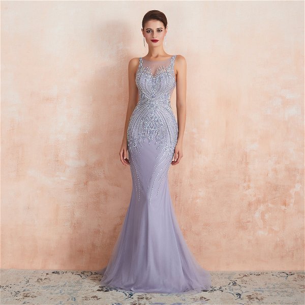 Wisteria Purple Bedazzled Mermaid Mother of The Bride Dresses – promboutiqueonline