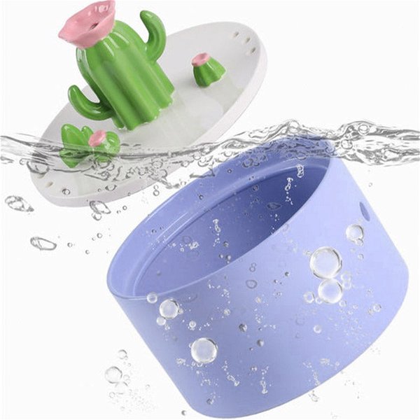 Cactus Shaped Automatic Power Off USB Cat Drinking Fountain – Happy & Polly