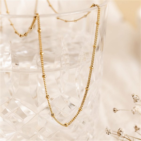 Diamond Cut Beaded Chain - Arendal | Linjer Jewelry