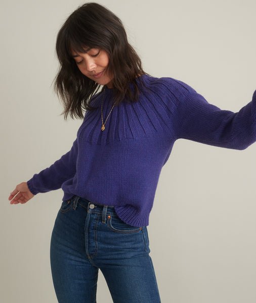 Mia Crewneck Sweater in Spectrum Blue Heather – Marine Layer
