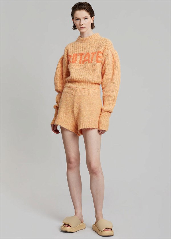 ROTATE Susanna Knit Shorts - Orange Pop – The Frankie Shop