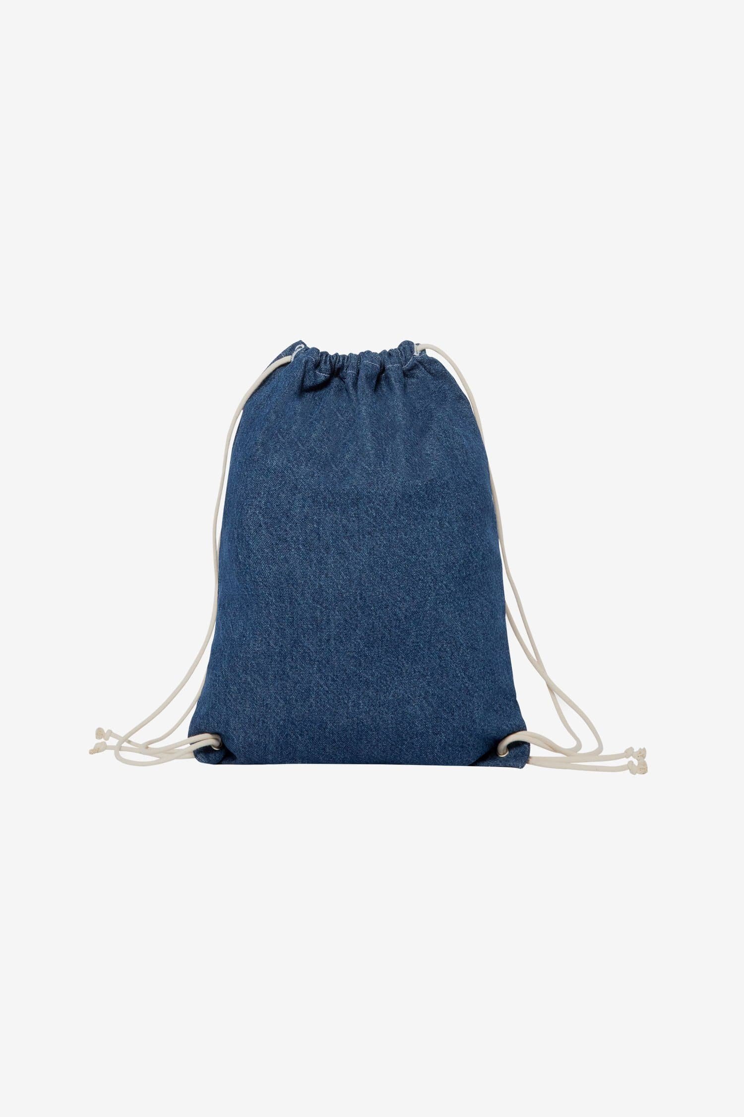 WD09 - Denim Drawstring Backpack - Dark Wash