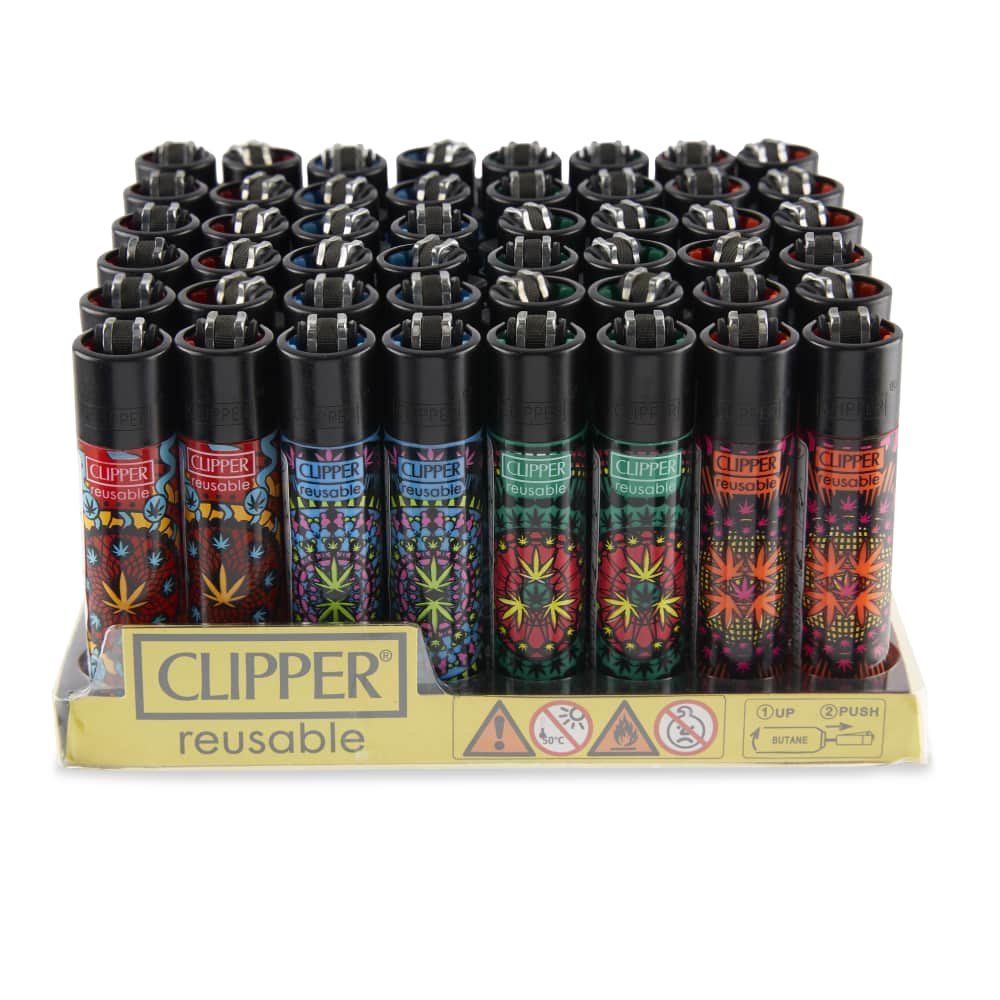Clipper Lighter 48ct Plastic POP Counter Display – Leaves 19