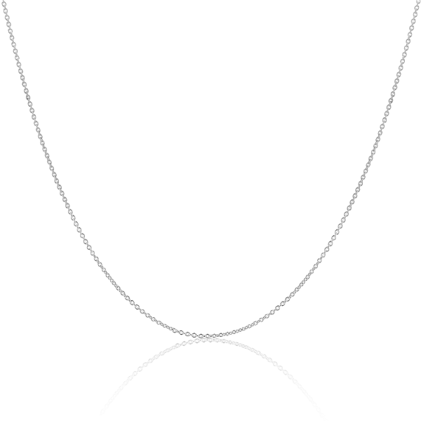 14K Gold Cable Chain Necklace - 14K White Gold / 20"