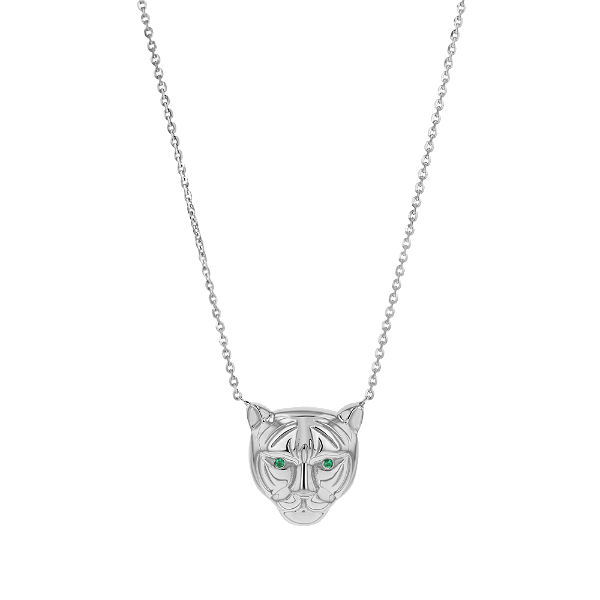 Tiger Necklace - 14K White Gold / 18" Length