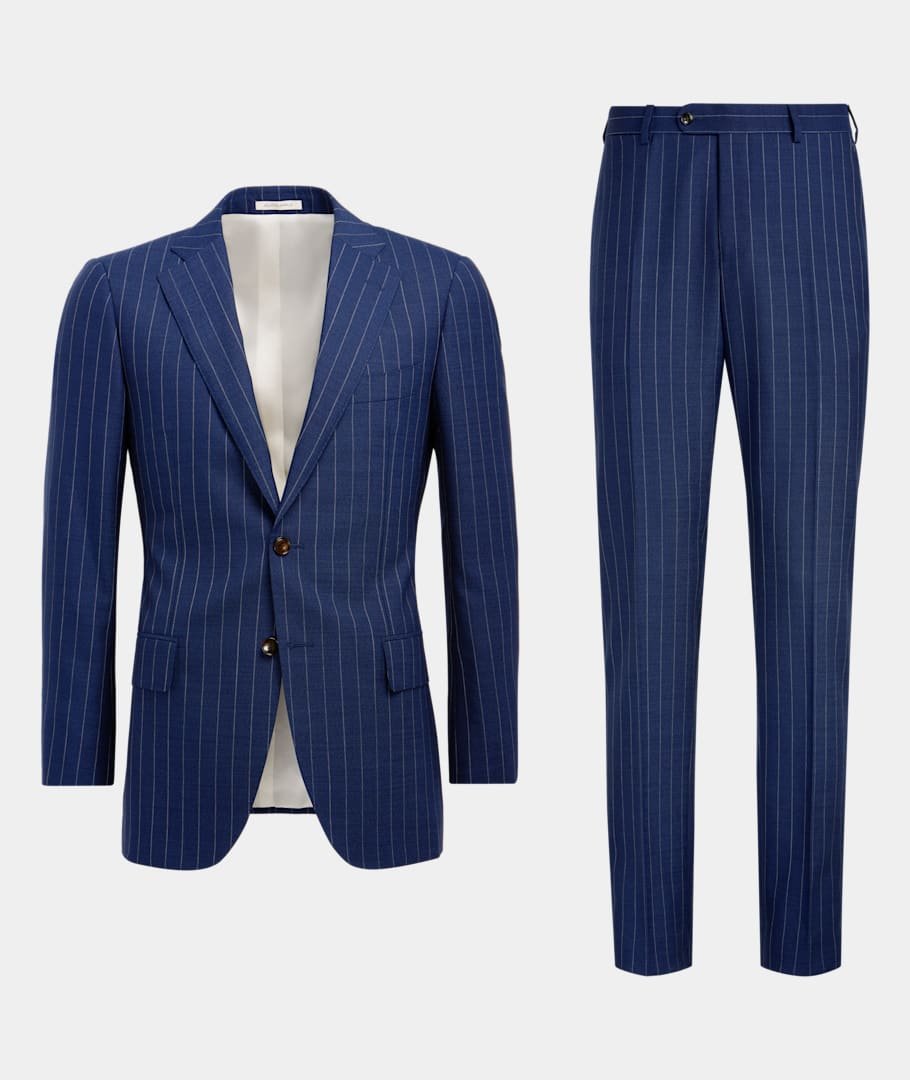 Mid Blue Stripe Lazio Suit
