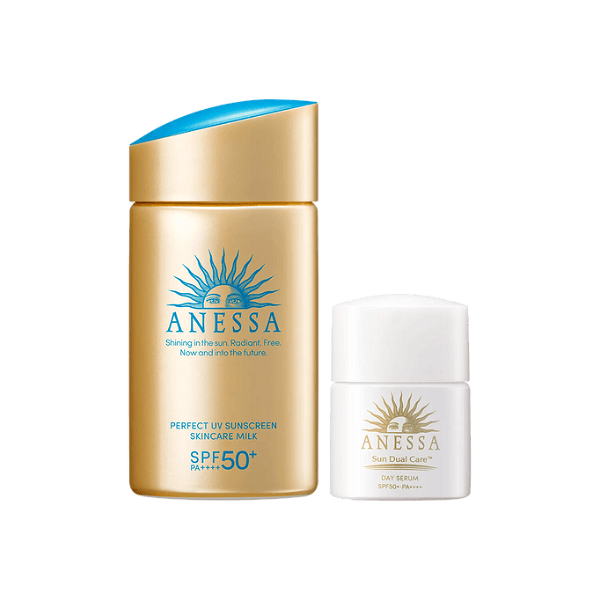 SHISEIDO Anessa Perfect UV Sunscreen Skin Care Milk N 60ml + Day Serum 6ml | Yami