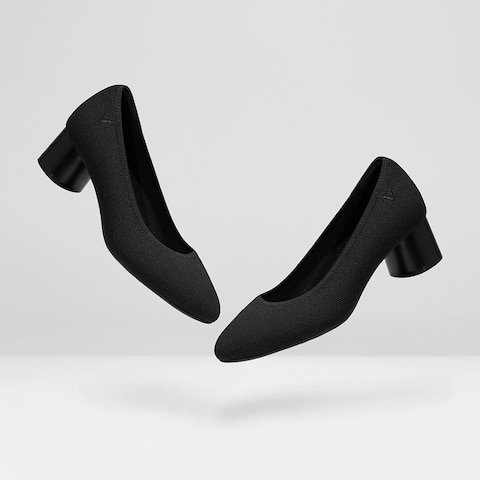 Elvia Women Round Toe Heels Solid Black - Versatile & Glamorous Women Shoes | VIVAIA