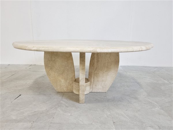 Vintage travertine coffee table, 1970s - travertine coffee table - vintage coffee table - marble coffee table