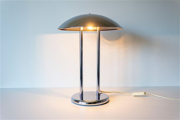 Vintage Ikea Chrome Mushroom Table Lamp Desk Lamp "B8906" Designed by Robert Sonneman in the 1970s