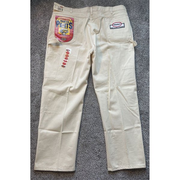 NWT Vintage 44x30 Dickies Off-White Professional Carpenter image 1