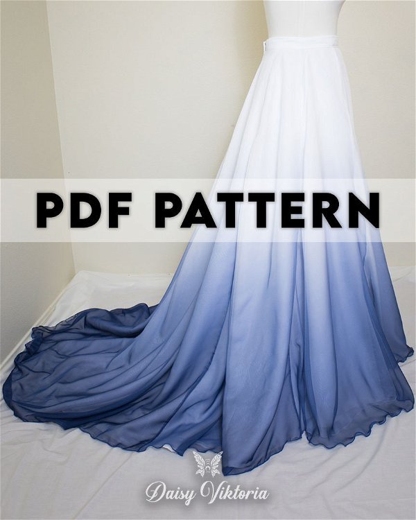 Formal / Bridal Train Skirt With Pockets PDF Pattern - Etsy
