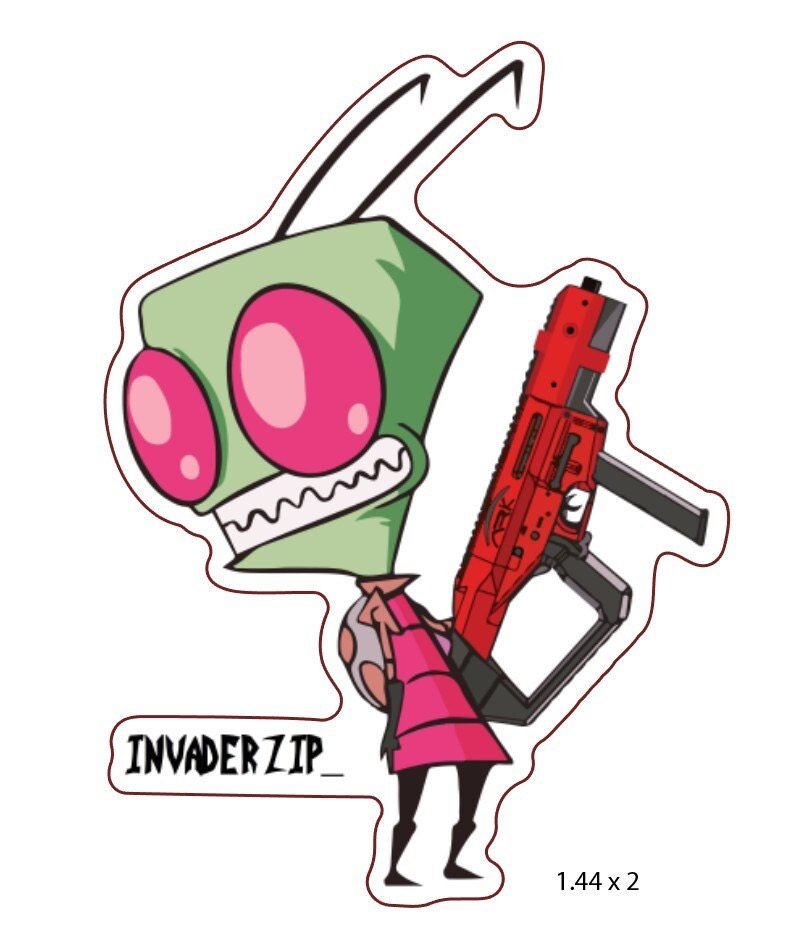 Invader Zip Sticker