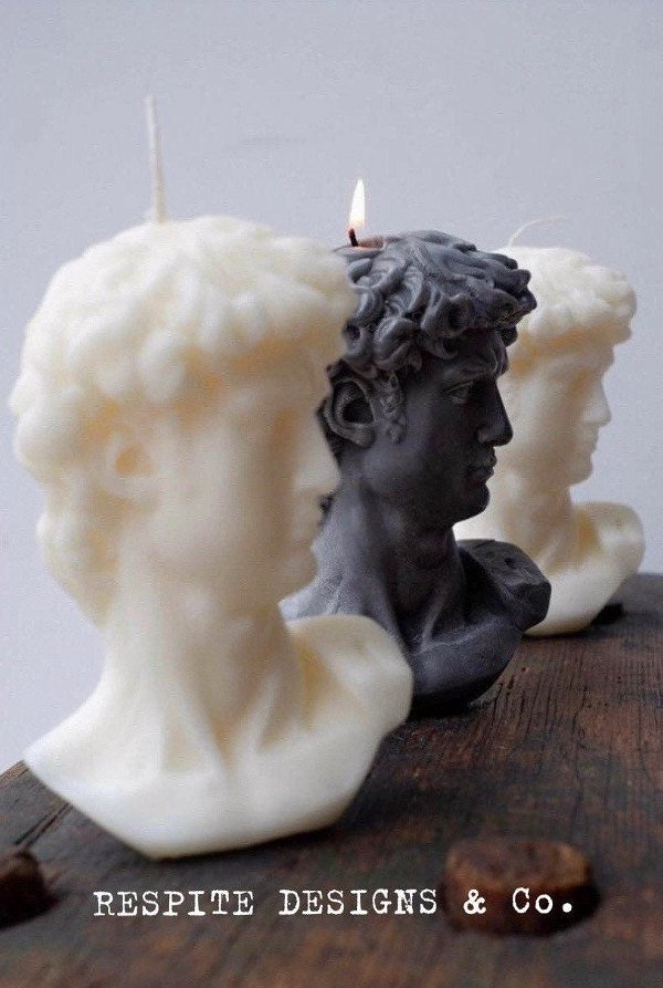 Large David Bust candle|David Statue|Venus candle|Sculpture|Renaissance Venus|David head|Greek Statue|Michelangelo&#39;s David|Father&#39;s Day