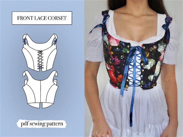 Corset Top Sewing Pattern Download PDF Sewing Patterns for - Etsy