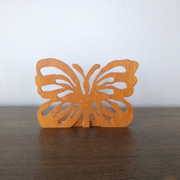 Pair of Two Vintage Wood Butterfly Bookends