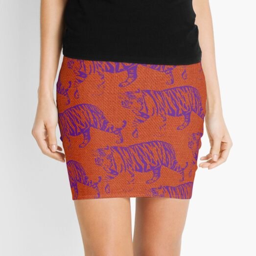 "Tigers - Purple and Orange" Mini Skirt for Sale by StarEyez | Redbubble