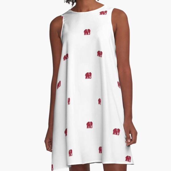 "Crimson Elephant" A-Line Dress for Sale by HalamoDesigns | Redbubble