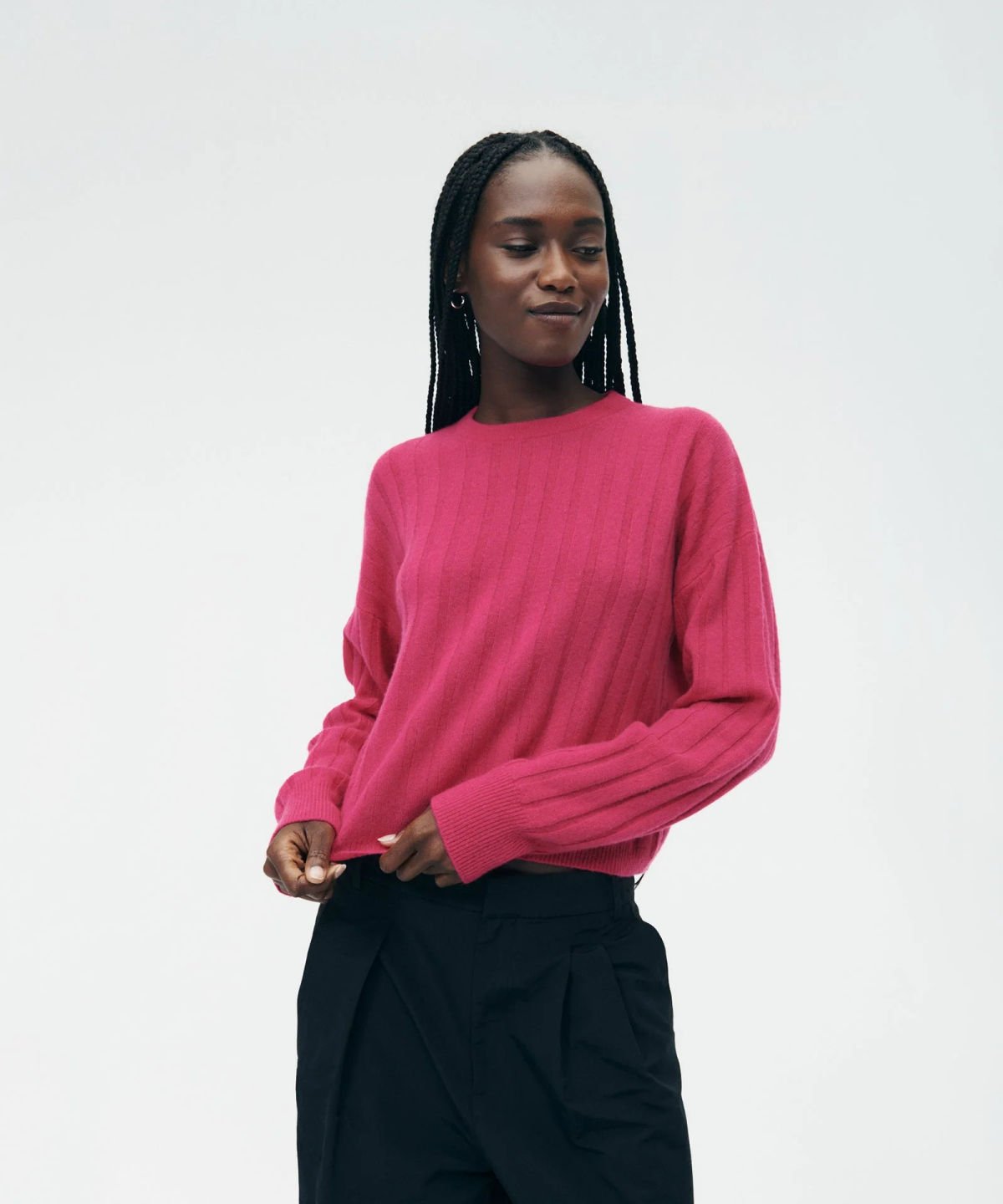 Cashmere Ribbed Cropped Sweater – NAADAM