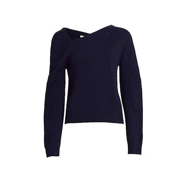 Helmut Lang - Asymmetrical V-Neck Wool Sweater