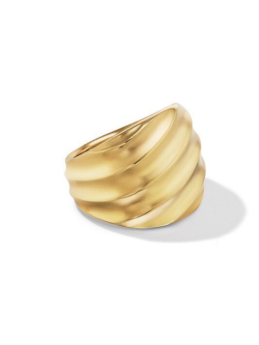 Cable Edge Saddle Ring In 18K Yellow Gold