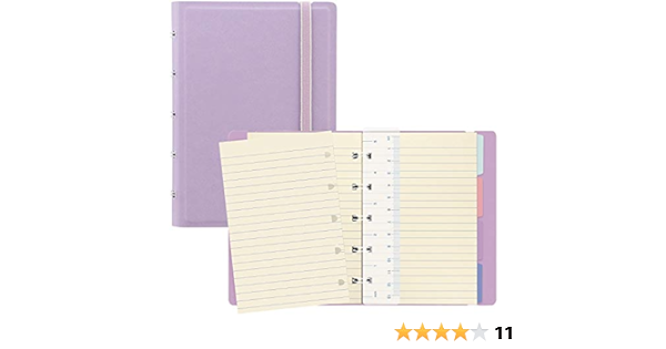 Filofax B115065U Refillable Pastel colors, Notebook, Pocket Size, 112 Cream colored moveable pages. Includes 4 Indexes (one with pocket), a page marker and elastic closure, Orchid