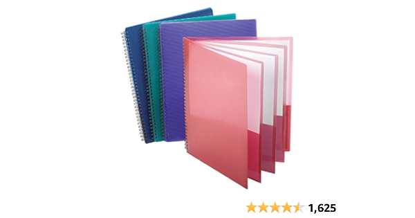 Esselte Oxford Poly 8-Pocket Folder - Letter Size - 9.1 x 10.6 x 0.4 (Colors may Vary)