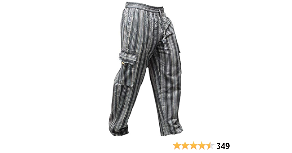 Shopoholic Fashion Mens Light Weight Stripe Hippy Combat Trouser