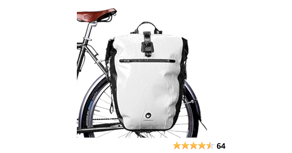 Huntvp 27L Bike Pannier Bag Backpack Multifunctional Bicycle Bag Cycling Bicycle Rear Seat Trunk Pack Bag Bike Saddle Bag Backseat Pack Bag(White)