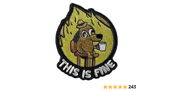 This is Fine Morale Patch, Meme Patch, Morale Patch, Patches for Backpacks, Military Patch, Hook and Loop, Tactical Backpack, Murph, Veteran Owned