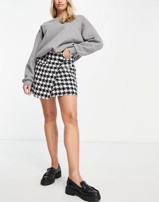 Topshop boucle mini skirt in monochrome | ASOS