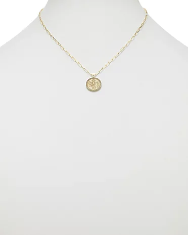 Meira T - 14K Yellow Gold Diamond Coin Charm Necklace, 16"
