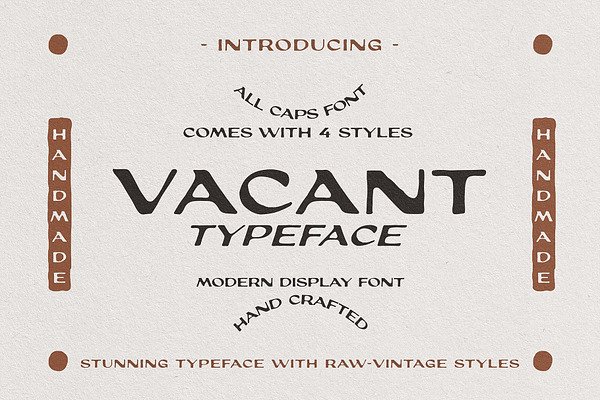 Vacant Typeface | Display Fonts ~ Creative Market
